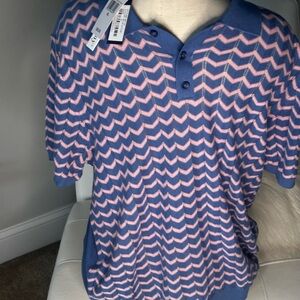 Paisley & Gray Blue and Pink Polo Shirt